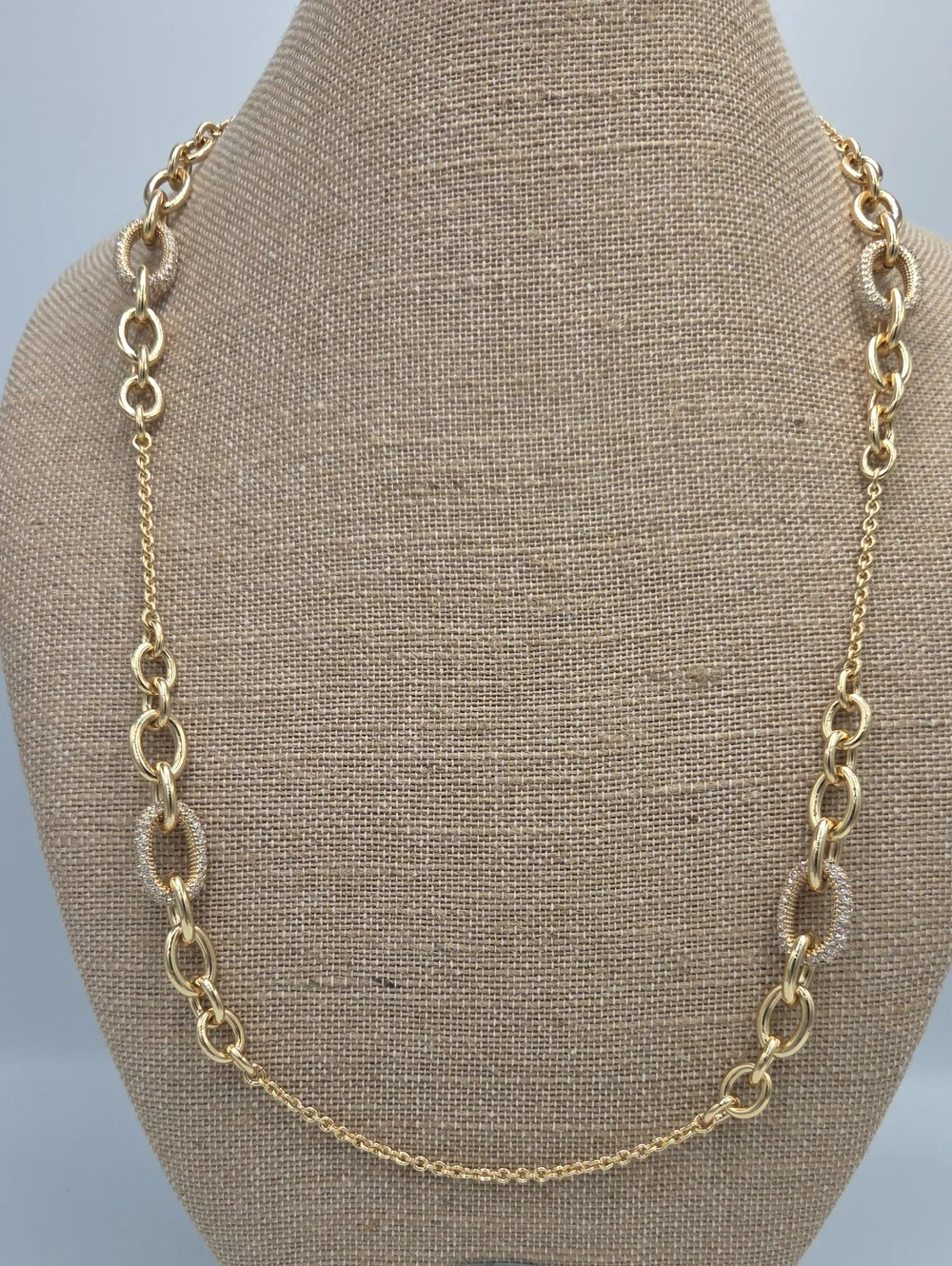 kate spade Night Lounge Gold-Tone Textured Link Chain Necklace